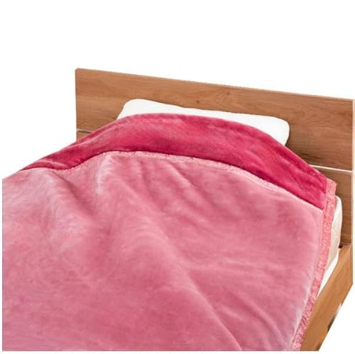 NEW 掛毛布 テイジン TEIJIN あったか毛布 V-Lap 洗える 暖かい 140x200cm (無地ローズピンク, シングル)