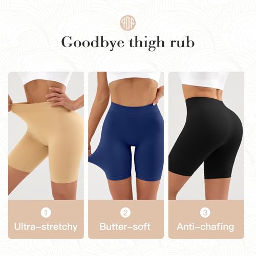 Image of YADIFEN Slip Shorts for Under Dresses Women Seamless Anti Chafing Underwear Shaping Boyshort Smooth Thigh Biker Short Panties