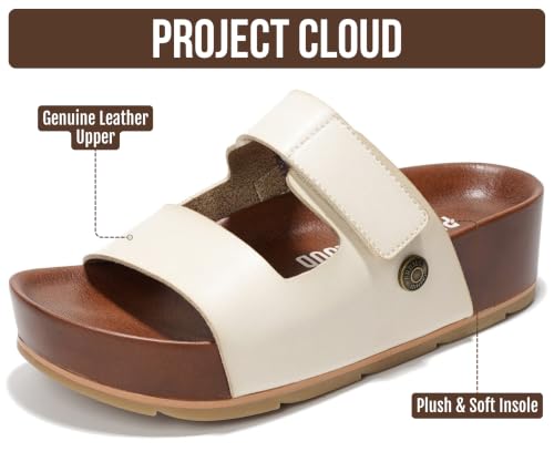 Image of Project Cloud 100% Genuine Leather Platform Sandals Women Summer Wedges