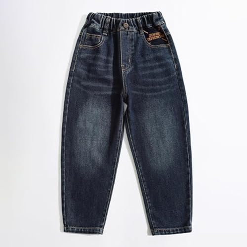 Boys Baggy Jeans Straight Wide Leg Casual Elastic Waist Loose Fit Denim Pants Y2K Streetwear Cargo Jeans with Pockets4