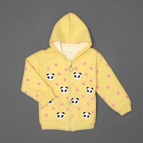 Image of Bold N Elegant Fleece Kids Pre Winter Warm Cute Panda Print Front Open Zipper Hoodie Sweatshirt For Infant Toddler Baby Boy's & Girls