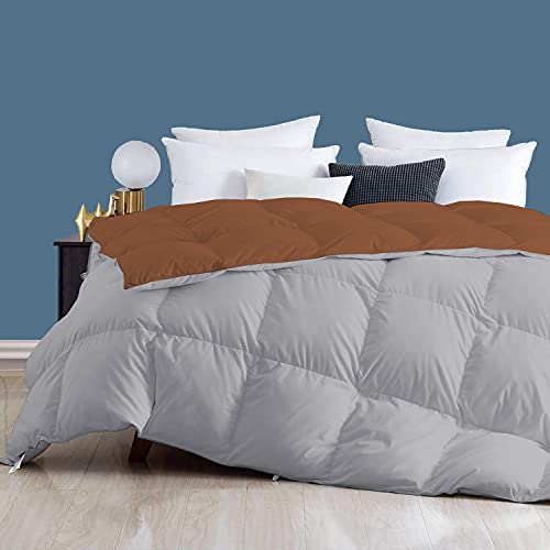 Image of Day Care - 400 GSM Hotel Quality-Down Alternative Reversible Comforter (60 inch x 90 inch Inches /152cm x 228cm) - Comforter Single Bed|Silver /Chocolate Brown| TC - 450
