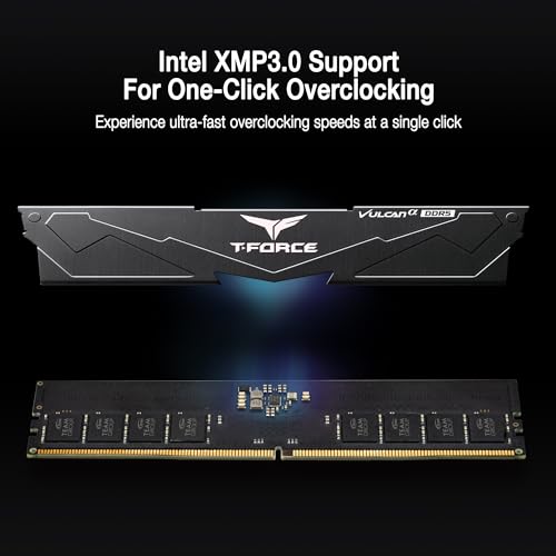 Image of TEAMGROUP T-Force Vulcan Alpha DDR5 Ram 32GB Kit (2x16GB) 6000MHz (PC5-48000) CL38 Desktop Memory Module Ram AMD Optimized Memory Black FLABD532G6000HC38JDC01