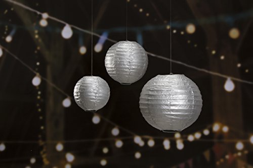 Victoria Lynn VL1174S Silver Paper Lantern 6 9 10 in. 3Pc