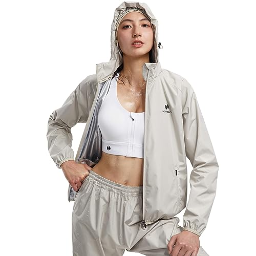 HOTSUIT Sauna Suit Women Machine Washable Sweat Sauna Jacket Pants Anti Rip Sweat Suits for Gym Workout
