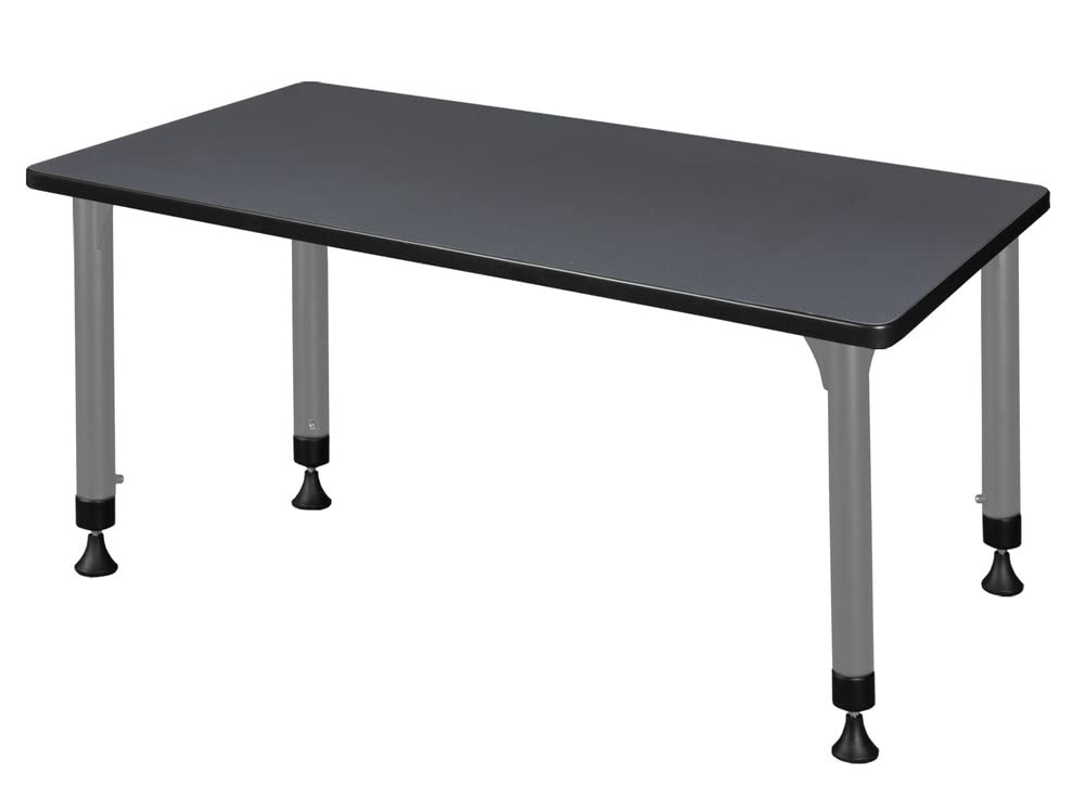 Romig Kee Classroom Activity Table & Chair Kit 2, 48 x 30, Black|Chrome|Grey