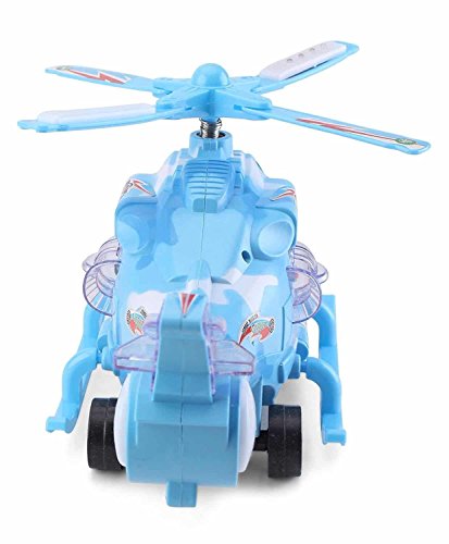 Image of Zest 4 Toyz Musical Helicopter Toy | Plastic Helicopter Air Force Toy | Bump and Go Action with Colourful 3D Lights | Swirls and Music | Pack of 1