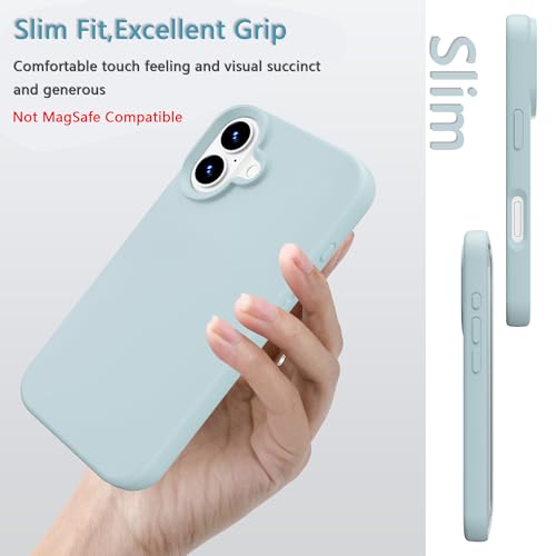 Image of iPhone 17 Case Silicone,Soft Microfiber Lining(Cloud Blue)