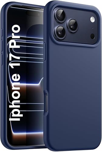 Image of SBMS Silicone Case for iPhone 17 Pro 6.3-Inch, Silky-Soft Touch Full-Body Protective Phone Case, Shockproof Back Cover for iPhone 17 Pro (Navy Blue)