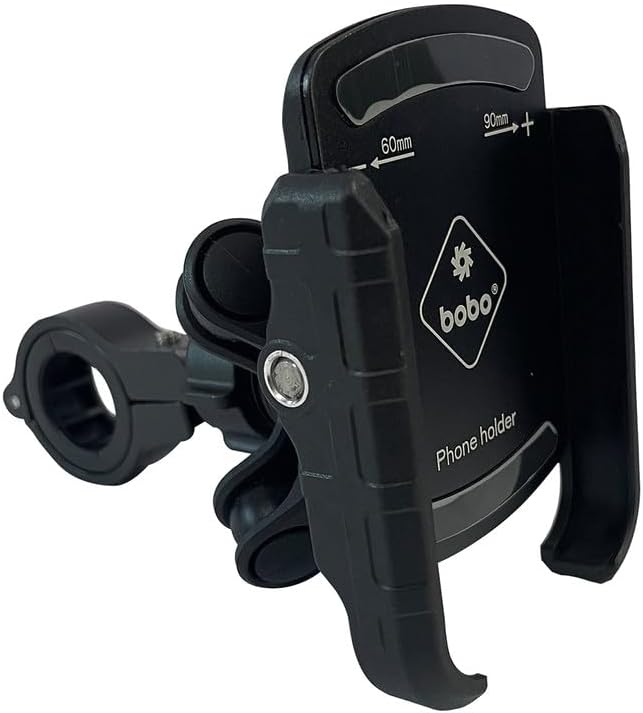 BOBO BM4 PRO Plus Jaw-Grip with PRO Plus Vibration Damper Waterproof Bike/Motorcycle/Scooter Mobile Phone Holder Mount, Ideal for Maps and GPS Navigation (Black)