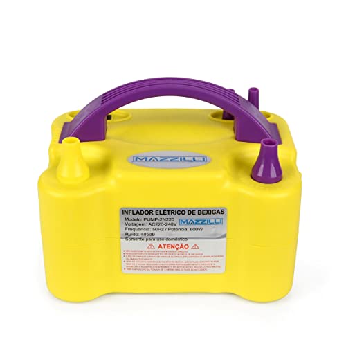 Inflador Compressor Balão Bexiga 2 Bico Festa Aniversário Cor:Amarelo110v