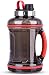 FORWEWAY Botella de Agua de 2.2 L/3.2L Boca Ancha Portátil Botella Deportiva Grande sin BPA a Prueba de Fugas para Fitness, Gimnasio, Hogar, Oficina, Exterior (3.2L Negro)