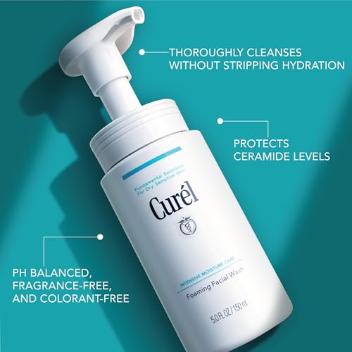 Curel Japanese Skin Care Foaming Daily Face Wash for Sensitive Skin, Hydrating Facial Cleanser for Dry Skin, pH-Balanced and Fragrance-Free, 5 Oz (Step 2 of 2-Step Skincare) - Image 4