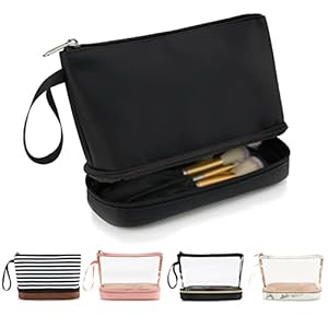 Ethereal Makeup Bag for Purse, Small Travel Makeup Organizer Bag for Women Daily Double Layer Cosmetic Bag Portable Makeup Brush Bags