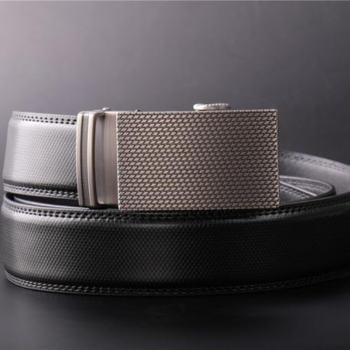 Genuine Leather Men's Belt With Automatic Ratchet Buckle - 120 Cm Waist Strap3