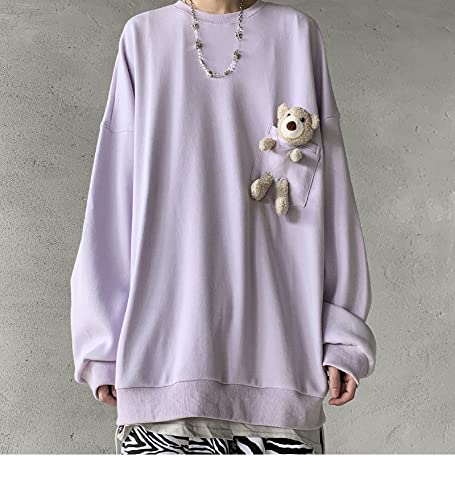 Hoodie with 3D Cute Stuffed Bear for Men and Women Teens School Street Fashion Pullover Crewneck Oversized Top Sweater2