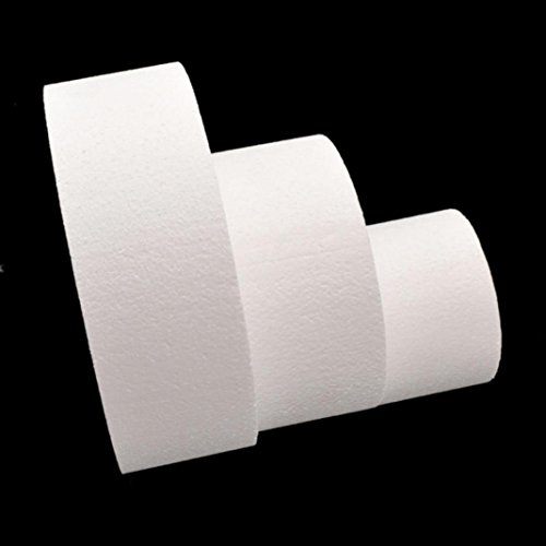 4/6/8Inch Round Styrofoam Foam Cake Dummy Sugarcraft Flower Decor Practice Model Fake Dummy Cake Expanded Polystyrene Foam For Wedding Display Window, Decorating, Craft Size 4" #TOP3