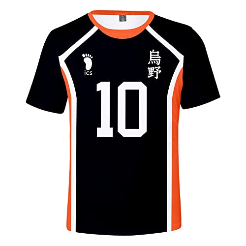 LKY STAR Haikyuu!! Anime Japónes de Cosplay Karasuno High School Volleyball Club Camiseta para Hombre Mujer, 3D Impresión T-Shirts de Haikyuu