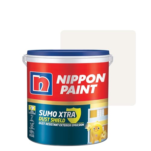Image of Nippon Paint Sumo Xtra Dust Shield Exterior Emulsion (20L, Snow Flakes) - Dirt Pickup Resistant, Colour-Lock, Water Resistant, Low VOC Wall Paint for Exterior Masonry Surfaces - 20 Litre