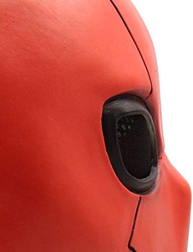 Red Hood Mask Deluxe Latex Full Head Mask Red Hood Cosplay Movie Props Halloween Costume for Adult