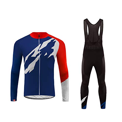 UGLY FROG Men's Pro Team MTB Bike Bicycle Winter Thermal Cycling Long Sleeve Jersey and Bib Pants Tights Set Suit USA Flag