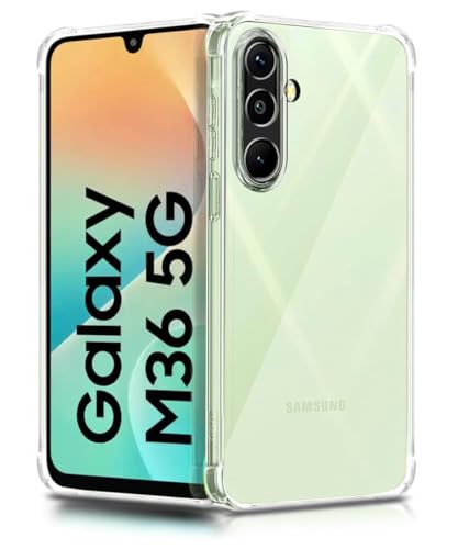 Image of WOW IMAGINE Clear Back Cover Case for Samsung Galaxy M36 5G | Samsung Galaxy F36 5G Shockproof Soft TPU Case | Cushioned Edges for Ultimate Protection Back Cover Case - Transparent