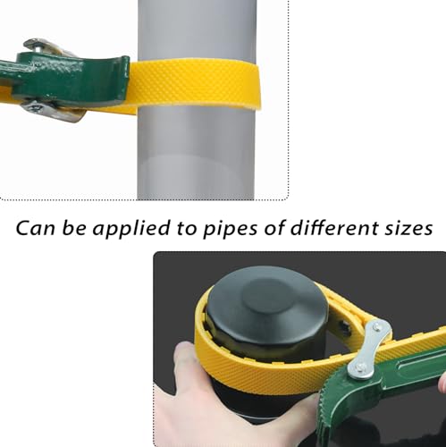 Coufce 9\" Belt Strap Wrench Rubber Adjustable Wrench Oil Filter Wrench Plumbers Universal Spanner, Drain Sewer Cap, Sink Pliers, Nut Shower Head, PVC Pipe Joints, Valve Removal, Water Filter
