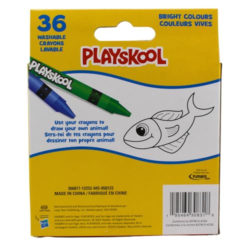 Crayones lavables de 36 piezas Playskool que no manchan la ropa 7