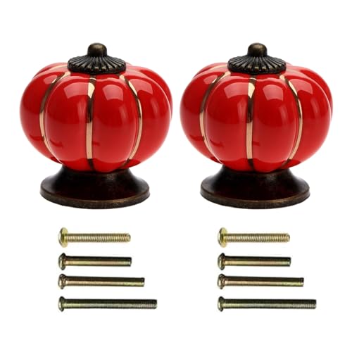 Mgoodoo 40mm Boutons Tiroir Vintage Bouton de Meuble Poignée en Céramique Bouton de porte de Placard Bouton Citrouille pour Armoire Buffet Commode Cuisine -...