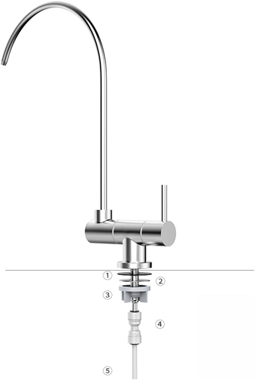 Kitchen Tap, Brushed Stainless Steel Folding Tap,360 Rotation Folding Kitchen Tap Drinking Water Tap