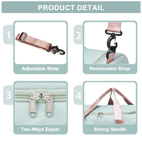 Image of Large Travel Duffle Bag, Carry On Weekender Bag with Shoe Compartment, Gym Tote Overnight Bags for Women for Travel with Toiletry Bag