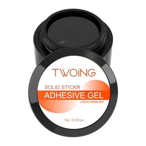 Multi-Purpose Strong Adhesive Solid Nail Glue Gel 15ml, Suitable for False Nails, Press-On Nails, Acrylic Nails, Home Nail Salon Essential, Requires Uv Curing Cover