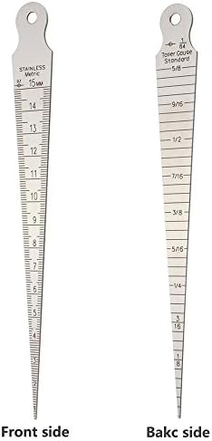 Yakamoz Taper Gage 1/32-5/8 Inch 1-15mm Stainless Gap Hole Taper Welding Gauge Test Ulnar Inch & Metric