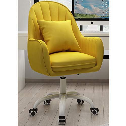 Chaise informatique ergonomique en velours jaune à hauteur réglable FLXHSA