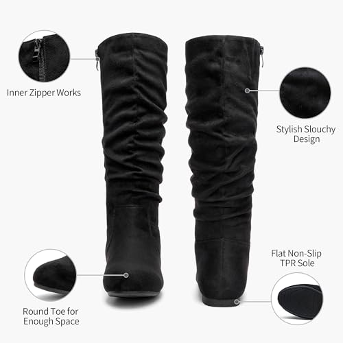 Jeossy Women's 941 Knee High Boots, Falt Slouch Boots, Tall Fall Boots Pull on4