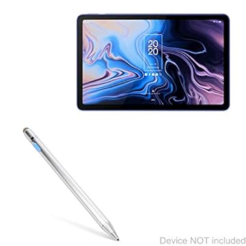 Caneta Stylus TCL 10 Tab Max, BoxWave [AccuPoint Active Stylus] Caneta eletrônica com ponta ultrafina para TCL 10 Tab Max - Prata metálica