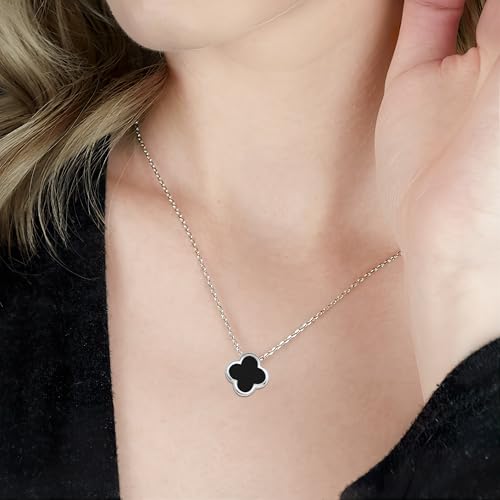 SHINYY 2 Side Clover Necklace for Women | 18K Gold Plated Four Leaf Lucky Pendant | 4 Leaf Jewelry for Her - Image 5