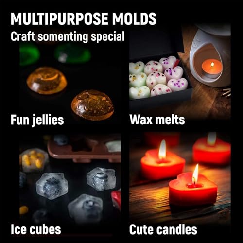 Image of HS Heart dot Silicone Mould, Non-Stick Food Grade Silicone Mould for Chocolate, Candy, Jelly & Ice Cube (Brown)