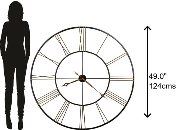 Howard Miller Pickerington Wall Clock II, Alarm Clocks for Bedroom, Office & Classroom, Oversized Wrought-Iron Black Finish, Quartz Movement, Large Analog Wall Clock with Traditional Roman Numerals Pickerington II