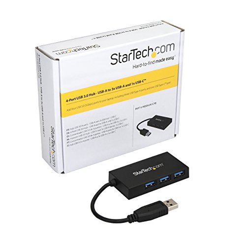 Startech.com 4 Port Usb 3.0 Hub - Usb Type-A Hub With 1X Usb-C & 3X Usb-A Ports (Superspeed 5Gbps) - Usb Bus Powered - Usb 3.1 Gen 1 Adapter Hub - Portable/Laptop Usb Hub (Hb30A3A1Cfb), Black #TOP3