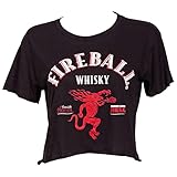 Gran idea de regalo. Fireball Whisky - Camiseta para mujer - Negro - Medium