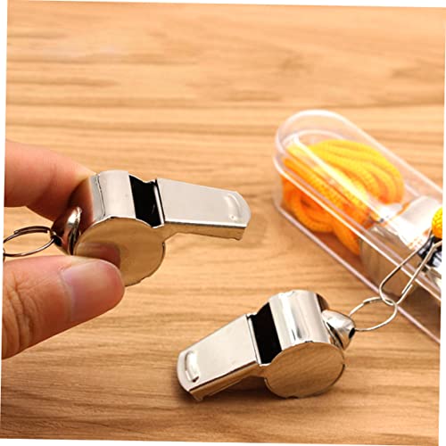 Silbatos de acero inoxidable naranja pack x5 para deportes miniatura 2