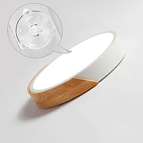 Plafonnier LED moderne en bois télécommande pour salon et chambre - 7