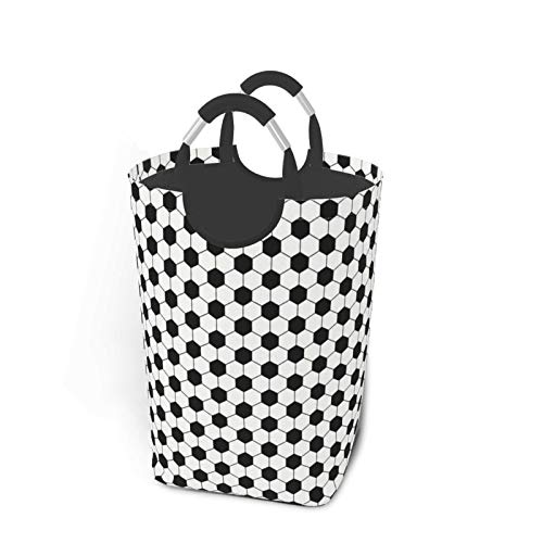 Wäschesack,Fußball abstrakte Ballmuster drucken,Großer faltbarer Wäschekorb,zusammenklappbarer Wäschekorb,zusammenklappbarer