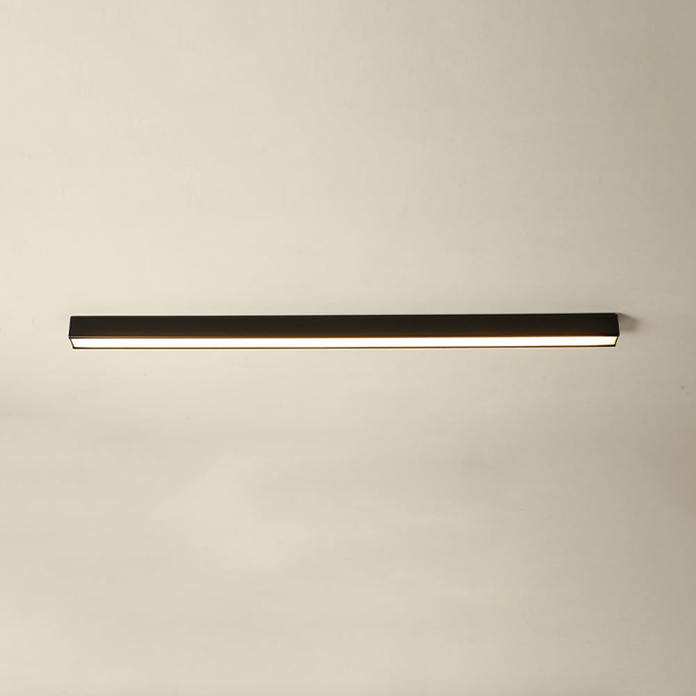 ADYOLTB Minimalist Decoration LED Linear Ceiling Light Modern Hallway Flush Mount Ceiling Light Bar Metal Black Long Strip Lighting Fixture White Office Ceiling Light for Kitchen Dining Room