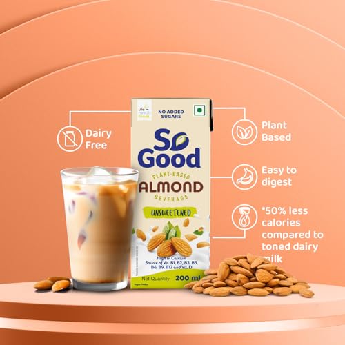 So Good Almond Beverage Natural Unsweetened 1.2L (6 x 200ml)
