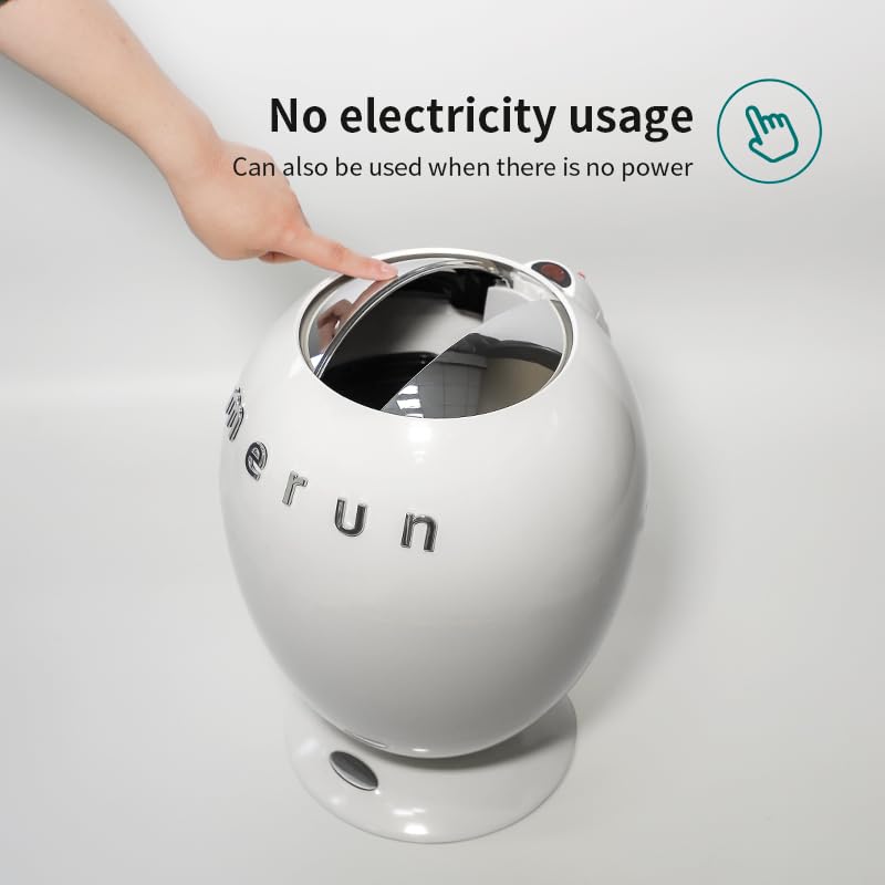 Smart Induction Garbage Can Creative Dinosaur Egg Shape 10L White Simple Cute Living Room Bedroom Kids Room