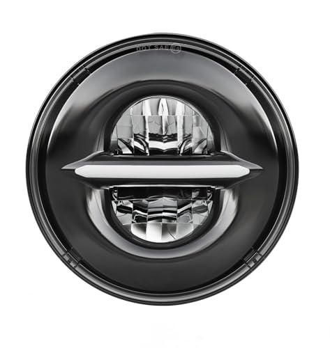 TINMAGI 5,75 Zoll LED Motorrad Scheinwerfer 6000K 30W, Runder Frontscheinwerfer für Harley, Softair, Dyna, Sportster und Alle Anderen Modelle, Schwarz