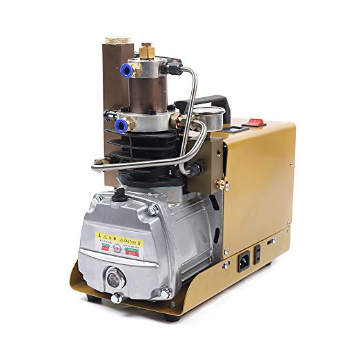 High Pressure Air Compressor Pump, Electric 110V 30MPa 4500 PSI PCP Air Compressor Pump High Pressure Air Compressor Diving Pump Water Pump Water-cooled with Water Pipe for Fire Fighting and Diving