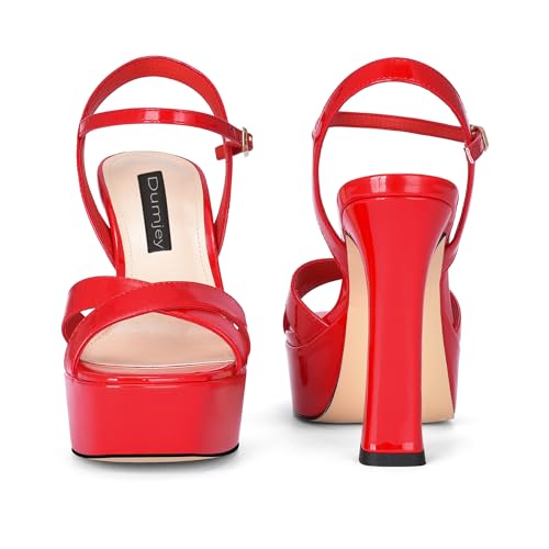 Image of Platform Heels for Women Chunky High Heel Sandals with Ankle Strap, Open Toe Dress Shoes for Work Party Evening Wedding